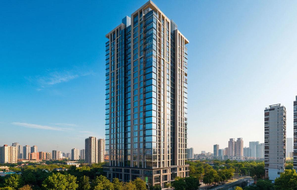 Бригады в усиленном режиме возводят новостройку «Триумф» в Донецке