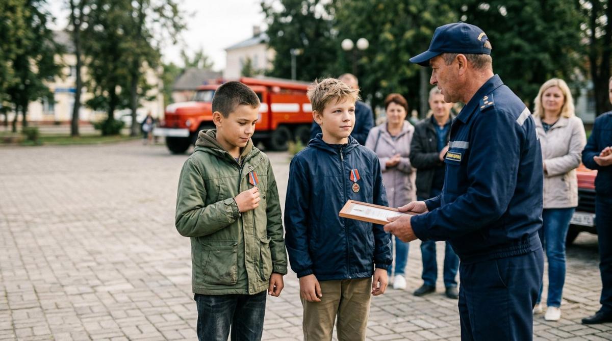 Неравнодушные: В Вологодской области наградили мальчиков, отличившихся на пожаре