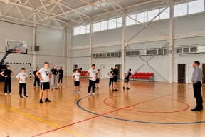 В городе Рассказово провели патриотическую акцию «Зарядка героя» ко Дню воссоединения Крыма с Россией