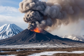 На Камчатке возможны пеплопады в четырех районах после выброса на Шивелуче