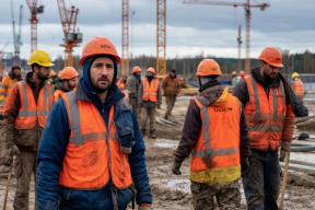 Рабочие на мосту им. 60-летия ВЛКСМ в Омске отказались выходить на работу