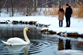 В Невельск прилетели первые лебеди — вестники весны
