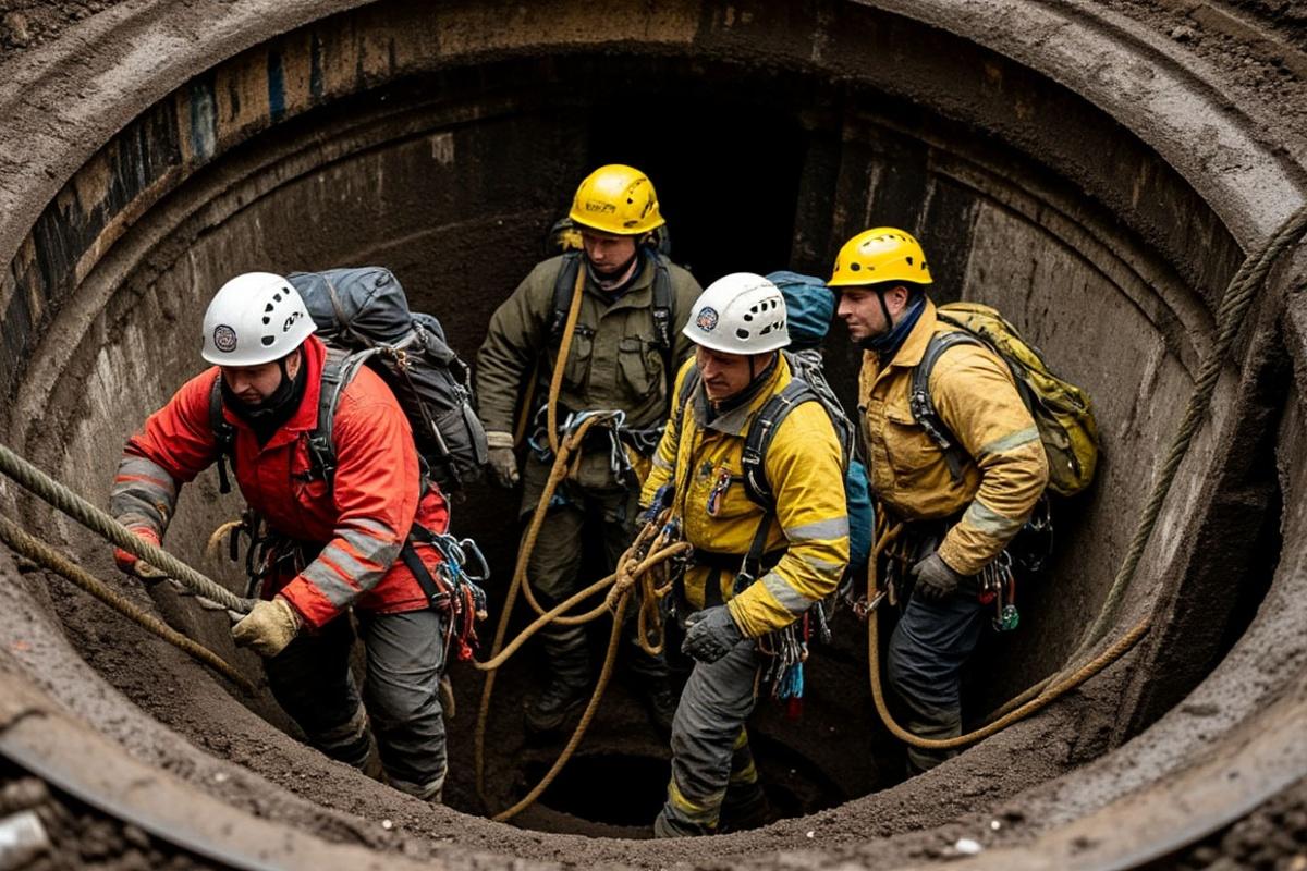 В Петербурге спасатели достали живым со дна шахты метро упавшего в нее монтажника