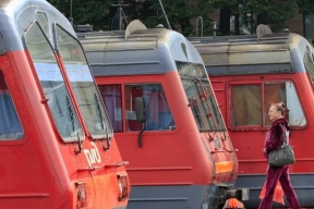 From St. Petersburg, for the first time, a clockwork electric train was launched to Vsevolozhsky district of Leningrad region