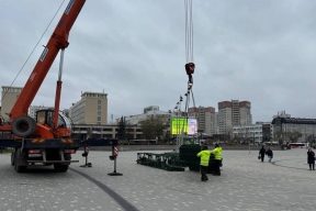 В Перми началась установка главной новогодней елки