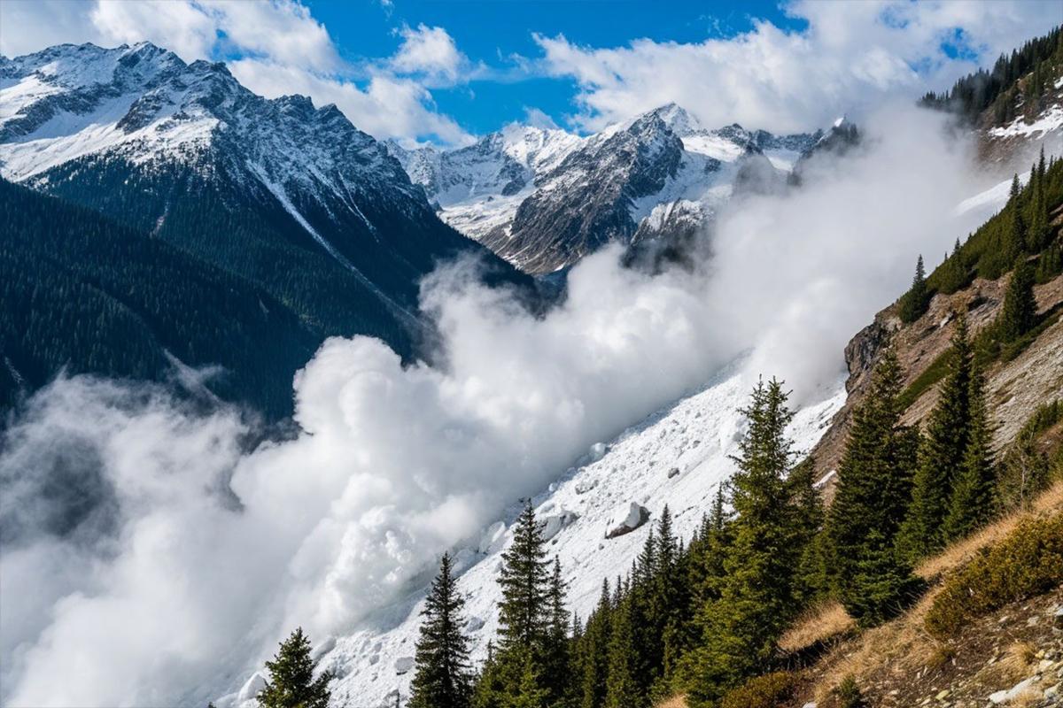 На Камчатке на трассу сошла лавина высотой с трехэтажный дом