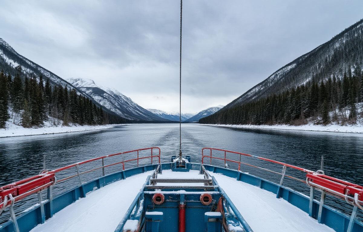 В Сарапуле с 8 декабря перестал курсировать паром до деревни Борок
