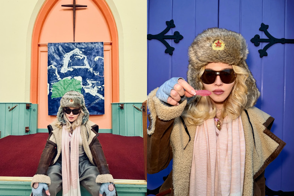 Мадонна в ушанке с красной звездой на выставке российских художниц: провокация или дань моде?