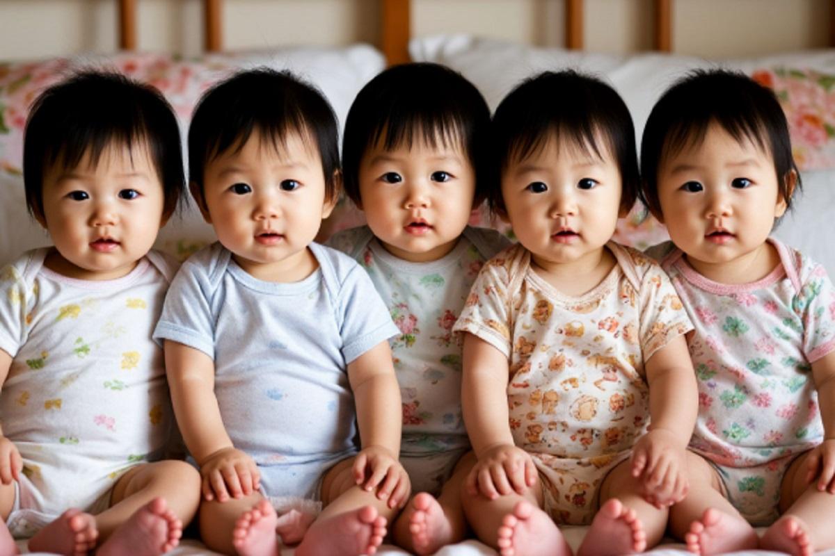 В Китае женщина стала мамой пятерняшек