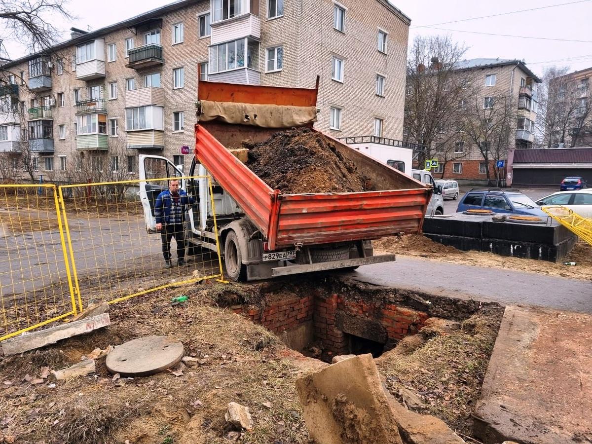 В Красноармейске Городского округа Пушкинский начали благоустраивать территорий в местах аварийно-восстановительных работ