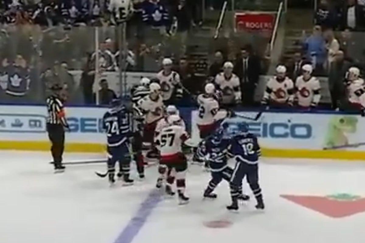 Матч «Торонто» и «Оттавы» закончился массовой дракой на льду
