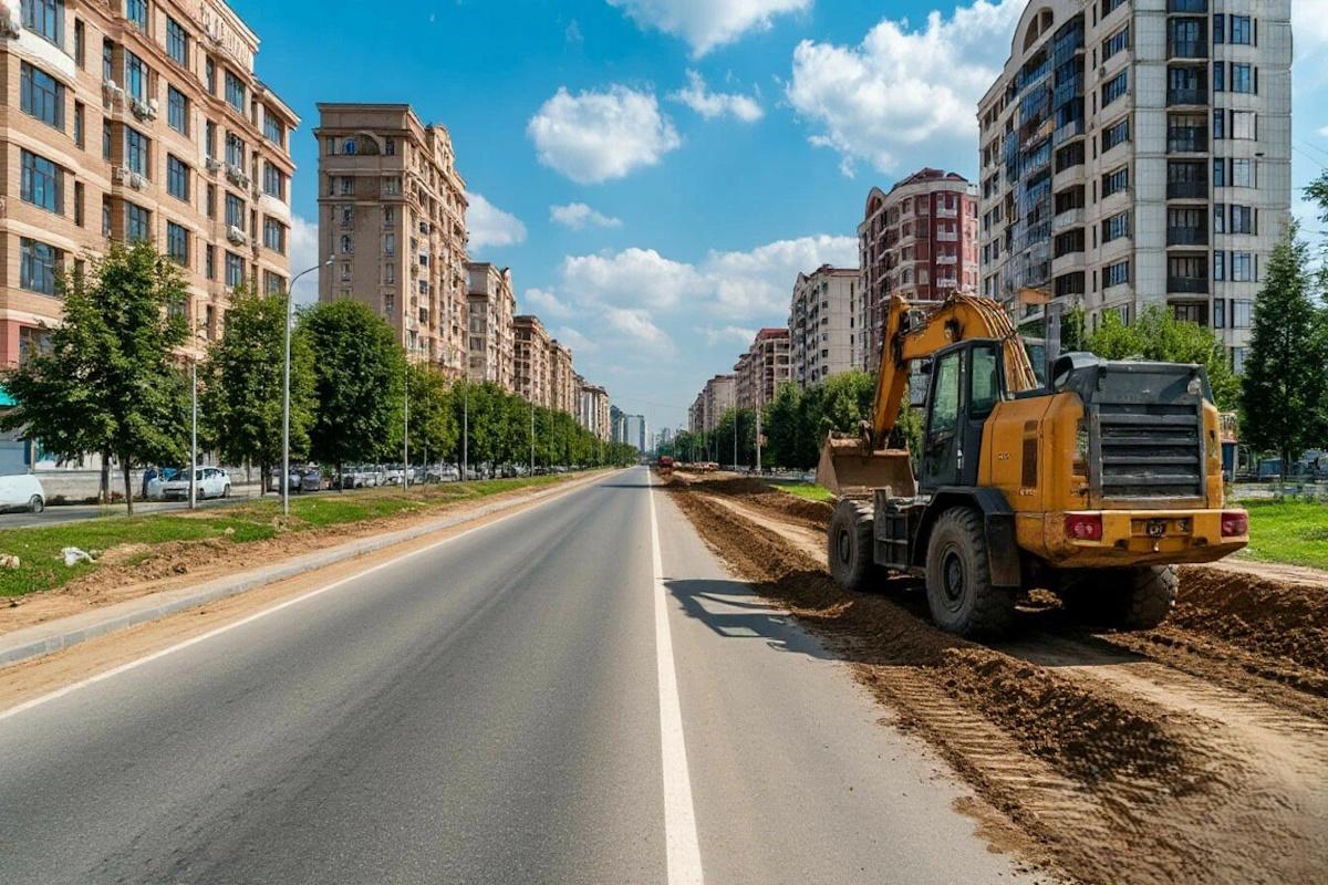 В новом районе им. В. Путина столицы Чечни завершают отделку фасадов и прокладывают инфраструктуру