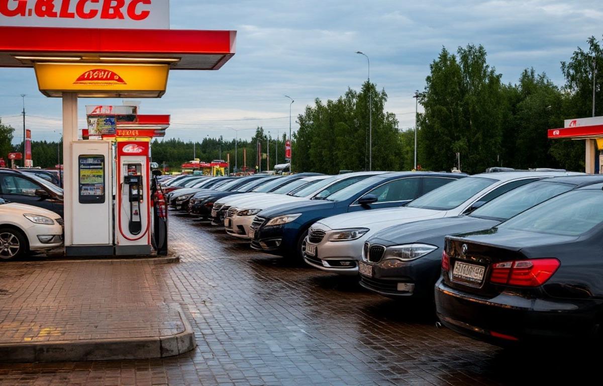 Очередь за бензином в Петербурге продают за 2000 рублей