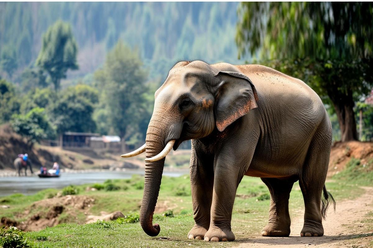 В Замбии слоны загнали мужчину в реку, где на него напал крокодил