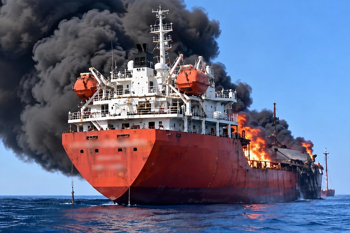 Третий за сутки: танкер с 750 тысячами баррелей нефти сгорел после взрыва на мине в Ормузском проливе