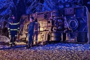 В Ленобласти перевернулся автобус с пассажирами