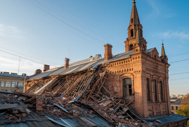 В Ростове-на-Дону обрушился декоративный шпиль исторического здания