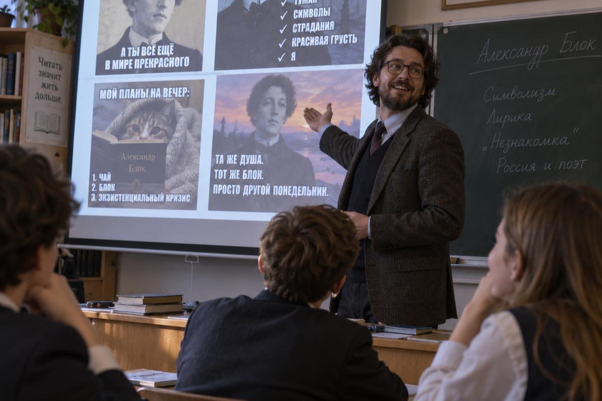 От «Захара» к «Алисе»: как призёр «Учителя года» учит школьников классике через мемы и 3D-экскурсии