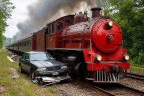 СКЖД: на Кубани грузовой поезд врезался в выехавшую на пути машину