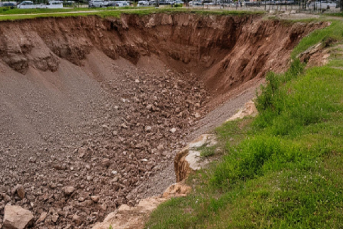 В Новочебоксарске у торгового центра произошло обрушение грунта