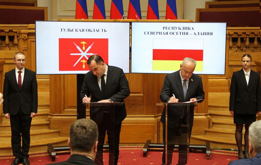 Тула и Северная Осетия скрепили дружбу: межпарламентское соглашение подписали Дубровский и Тускаев